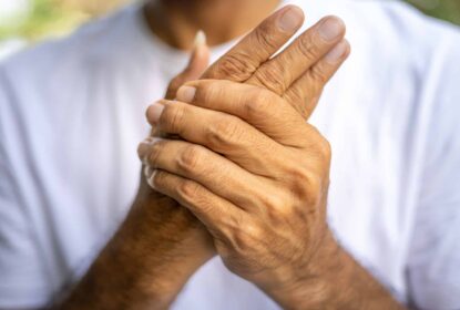 close up of man with wrist pain
